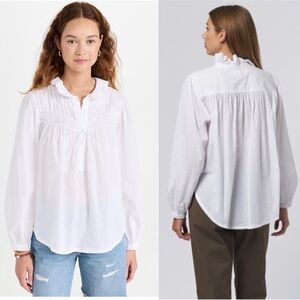 NWOT XiRENA Larsen White Poplin Blouse Top Romantic boho Beachy , XS
